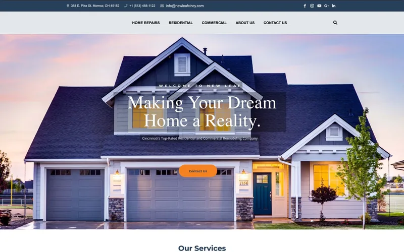 New Leaf Home Repair and Remodeling first website